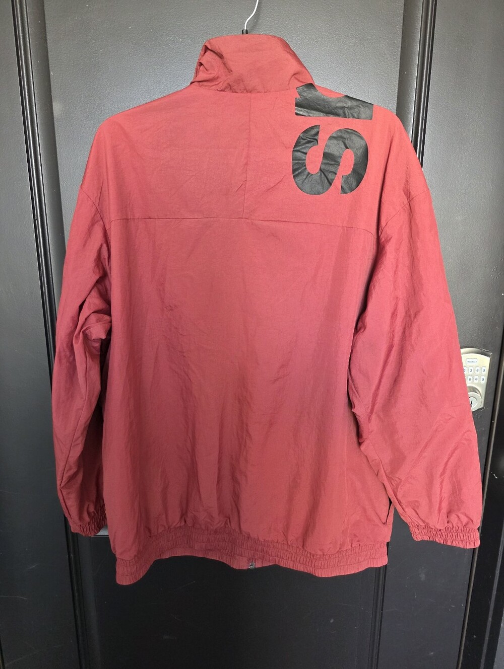 Adidas Burgundy Colorblock Windbreaker Jacket Men's XL Full Zip Lightweight - Picture 9 of 11